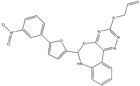 3-(allylsulfanyl)-6-(5-{3-nitrophenyl}-2-furyl)-6,7-dihydro[1,2,4]triazino[5,6-d][3,1]benzoxazepine 结构式