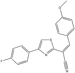 2-[4-(4-fluorophenyl)-1,3-thiazol-2-yl]-3-(4-methoxyphenyl)acrylonitrile 结构式