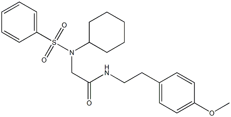 2-[cyclohexyl(phenylsulfonyl)amino]-N-[2-(4-methoxyphenyl)ethyl]acetamide 结构式
