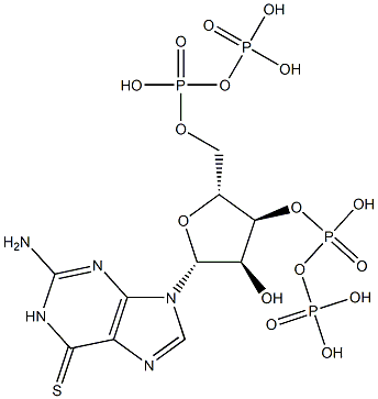 6-thioguanosine-3',5'-(bis)pyrophosphate 结构式