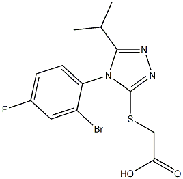 2-{[4-(2-bromo-4-fluorophenyl)-5-(propan-2-yl)-4H-1,2,4-triazol-3-yl]sulfanyl}acetic acid 结构式