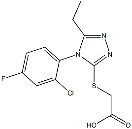 2-{[4-(2-chloro-4-fluorophenyl)-5-ethyl-4H-1,2,4-triazol-3-yl]sulfanyl}acetic acid 结构式