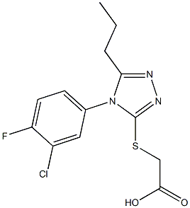 2-{[4-(3-chloro-4-fluorophenyl)-5-propyl-4H-1,2,4-triazol-3-yl]sulfanyl}acetic acid 结构式