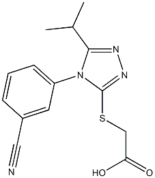 2-{[4-(3-cyanophenyl)-5-(propan-2-yl)-4H-1,2,4-triazol-3-yl]sulfanyl}acetic acid 结构式