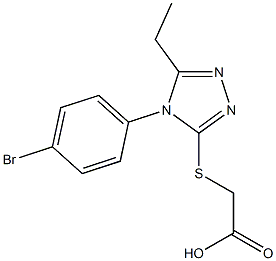 2-{[4-(4-bromophenyl)-5-ethyl-4H-1,2,4-triazol-3-yl]sulfanyl}acetic acid 结构式