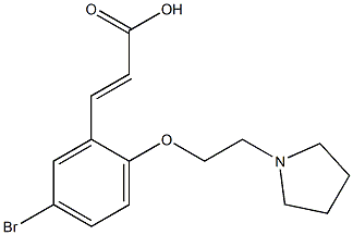 3-{5-bromo-2-[2-(pyrrolidin-1-yl)ethoxy]phenyl}prop-2-enoic acid 结构式