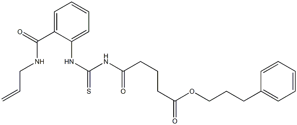 3-phenylpropyl 5-[({2-[(allylamino)carbonyl]anilino}carbothioyl)amino]-5-oxopentanoate 结构式