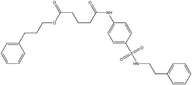 3-phenylpropyl 5-oxo-5-{4-[(phenethylamino)sulfonyl]anilino}pentanoate 结构式