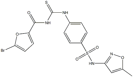 4-({[(5-bromo-2-furoyl)amino]carbothioyl}amino)-N-(5-methyl-3-isoxazolyl)benzenesulfonamide 结构式