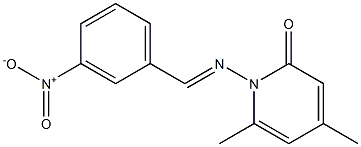 4,6-dimethyl-1-{[(E)-(3-nitrophenyl)methylidene]amino}-2(1H)-pyridinone 结构式