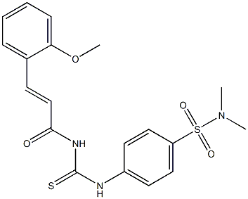 4-[({[(E)-3-(2-methoxyphenyl)-2-propenoyl]amino}carbothioyl)amino]-N,N-dimethylbenzenesulfonamide 结构式