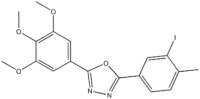 2-(3-iodo-4-methylphenyl)-5-(3,4,5-trimethoxyphenyl)-1,3,4-oxadiazole 结构式