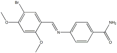 4-{[(E)-(5-bromo-2,4-dimethoxyphenyl)methylidene]amino}benzamide 结构式