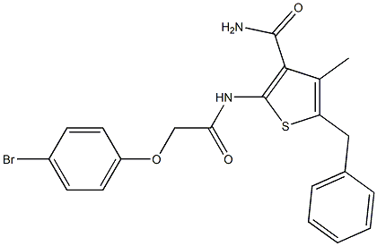 5-benzyl-2-{[2-(4-bromophenoxy)acetyl]amino}-4-methyl-3-thiophenecarboxamide 结构式