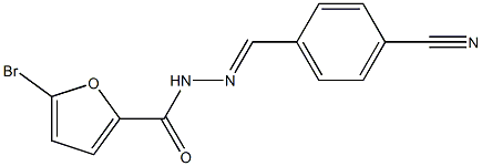 5-bromo-N'-[(E)-(4-cyanophenyl)methylidene]-2-furohydrazide 结构式