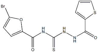 5-bromo-N-{[2-(2-thienylcarbonyl)hydrazino]carbothioyl}-2-furamide 结构式