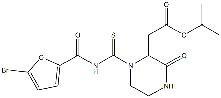 isopropyl 2-(1-{[(5-bromo-2-furoyl)amino]carbothioyl}-3-oxo-2-piperazinyl)acetate 结构式