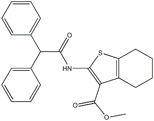 methyl 2-[(2,2-diphenylacetyl)amino]-4,5,6,7-tetrahydro-1-benzothiophene-3-carboxylate 结构式