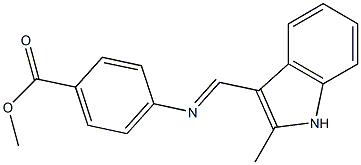 methyl 4-{[(E)-(2-methyl-1H-indol-3-yl)methylidene]amino}benzoate 结构式