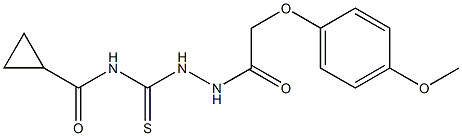 N-({2-[2-(4-methoxyphenoxy)acetyl]hydrazino}carbothioyl)cyclopropanecarboxamide 结构式