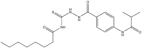 N-({2-[4-(isobutyrylamino)benzoyl]hydrazino}carbothioyl)octanamide 结构式