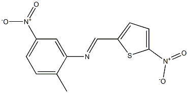 2-methyl-5-nitro-N-[(E)-(5-nitro-2-thienyl)methylidene]aniline 结构式