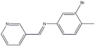 3-bromo-4-methyl-N-[(E)-3-pyridinylmethylidene]aniline 结构式