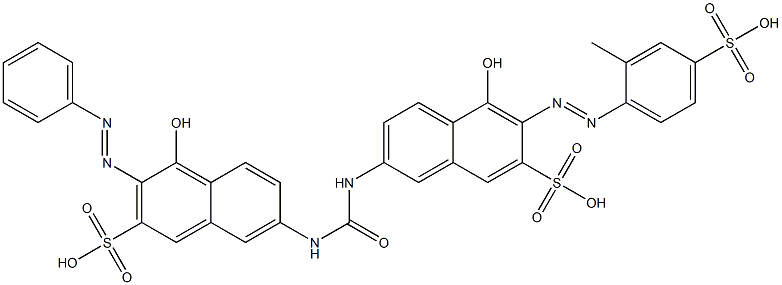 4-Hydroxy-7-[[[[5-hydroxy-6-[(2-methyl-4-sulfophenyl)azo]-7-sulfo-2-naphtyl]amino]carbonyl]amino]-3-(phenylazo)-2-naphthalenesulfonic acid 结构式