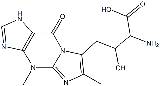 2-Amino-3-hydroxy-4-(4,6-dimethyl-9-oxo-4,9-dihydro-1H-imidazo[1,2-a]purine-7-yl)butyric acid 结构式