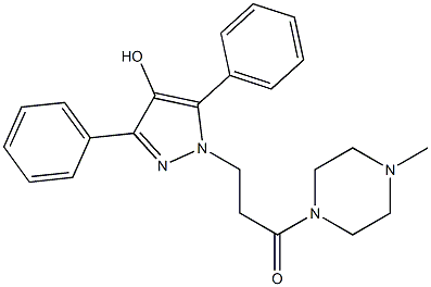 1-(4-Methyl-1-piperazinyl)-3-(4-hydroxy-3,5-diphenyl-1H-pyrazol-1-yl)-1-propanone 结构式