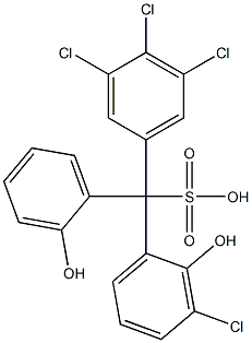 (3-Chloro-2-hydroxyphenyl)(3,4,5-trichlorophenyl)(2-hydroxyphenyl)methanesulfonic acid 结构式