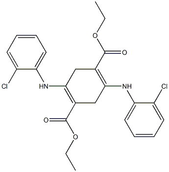 2,5-Bis(2-chloroanilino)-3,6-dihydroterephthalic acid diethyl ester 结构式