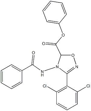 4,5-Dihydro-3-(2,6-dichlorophenyl)-4-(benzoylamino)-5-phenyl-1,2,4-oxadiazole-5-carboxylic acid 结构式