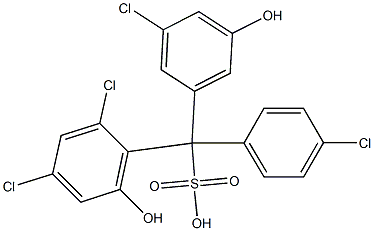 (4-Chlorophenyl)(3-chloro-5-hydroxyphenyl)(2,4-dichloro-6-hydroxyphenyl)methanesulfonic acid 结构式