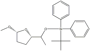 (2S)-2-[(R)-1-(tert-Butyldiphenylsilyloxy)ethyl]-5-methoxytetrahydrofuran 结构式