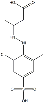 3-[2-(2-Chloro-6-methyl-4-sulfophenyl)hydrazino]butyric acid 结构式