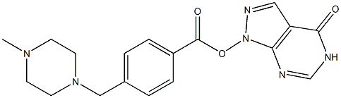 1,5-Dihydro-4-oxo-4H-pyrazolo[3,4-d]pyrimidin-1-ol 4-[(4-methylpiperazin-1-yl)methyl]benzoate 结构式