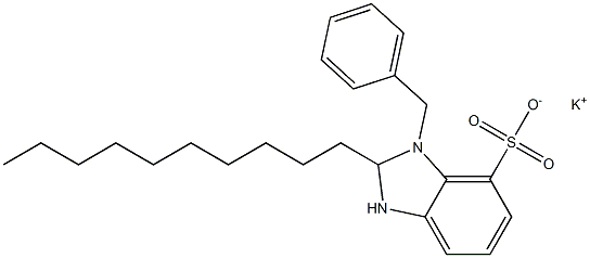 1-Benzyl-2-decyl-2,3-dihydro-1H-benzimidazole-7-sulfonic acid potassium salt 结构式