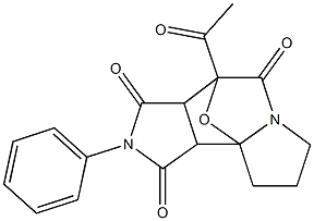 4-Acetyl-7,8-dihydro-2-phenyl-8bH-4,8a-epoxy-6H-2,5a-diaza-as-indacene-1,3,5(2H,3aH,4H)-trione 结构式