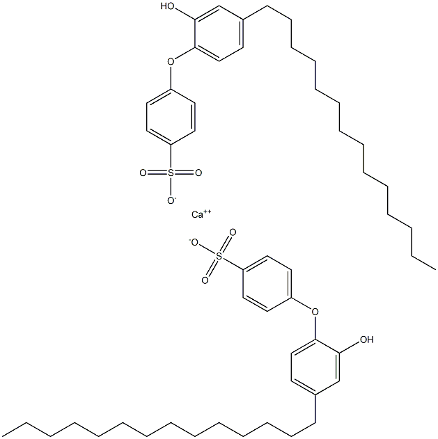 Bis(2'-hydroxy-4'-tetradecyl[oxybisbenzene]-4-sulfonic acid)calcium salt 结构式