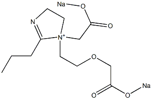 1-[2-[(Sodiooxycarbonyl)methoxy]ethyl]-1-[(sodiooxycarbonyl)methyl]-4,5-dihydro-2-propyl-1H-imidazol-1-ium 结构式