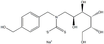 N-(p-Hydroxymethylbenzyl)-N-[(2S,3R,4R,5R)-2,3,4,5,6-pentahydroxyhexyl]dithiocarbamic acid sodium salt 结构式