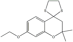 2,2-Dimethyl-7-ethoxy-3,4-dihydrospiro[2H-1-benzopyran-4,2'-1,3-dithiolane] 结构式