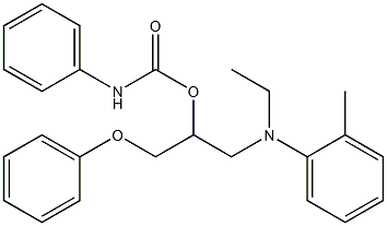 Phenylcarbamic acid 2-(N-ethyl-o-toluidino)-1-(phenoxymethyl)ethyl ester 结构式