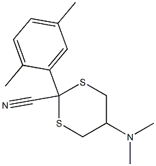 5-(Dimethylamino)-2-[2,5-dimethylphenyl]-1,3-dithiane-2-carbonitrile 结构式
