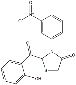 2-(2-Hydroxybenzoyl)-3-(3-nitrophenyl)thiazolidin-4-one 结构式