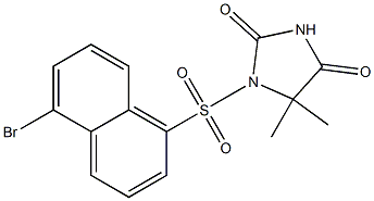 5,5-Dimethyl-1-[(5-bromo-1-naphtyl)sulfonyl]imidazolidine-2,4-dione 结构式