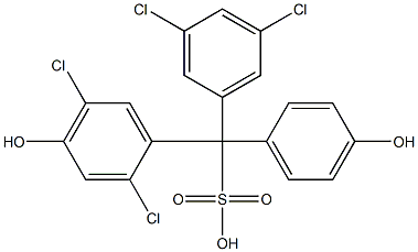 (3,5-Dichlorophenyl)(2,5-dichloro-4-hydroxyphenyl)(4-hydroxyphenyl)methanesulfonic acid 结构式