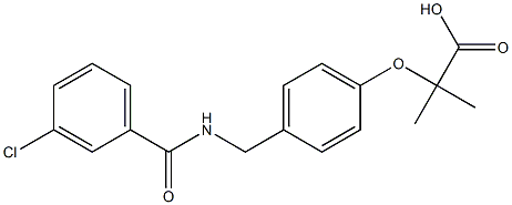 2-[4-(3-Chlorobenzoylaminomethyl)phenoxy]-2-methylpropionic acid 结构式
