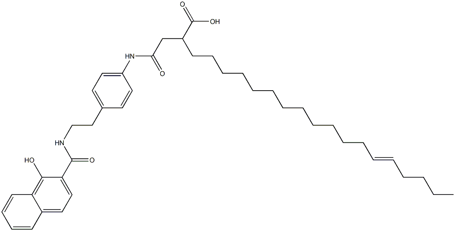 2-[[4-[2-[(1-Hydroxy-2-naphtyl)carbonylamino]ethyl]phenyl]aminocarbonylmethyl]-15-icosenoic acid 结构式